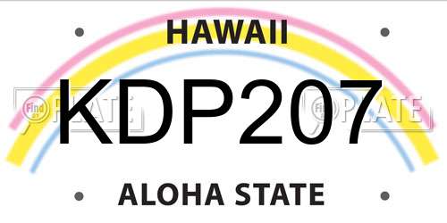 KDP207 Hawaii License Plate