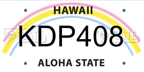 KDP408 Hawaii License Plate