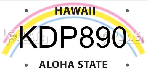 KDP890 Hawaii License Plate