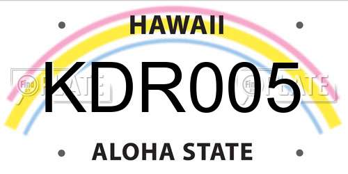KDR005 Hawaii License Plate