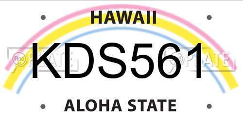 KDS561 Hawaii License Plate