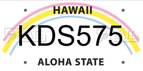 KDS575 Hawaii License Plate