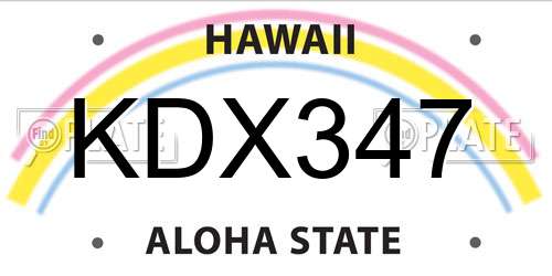 KDX347 Hawaii License Plate