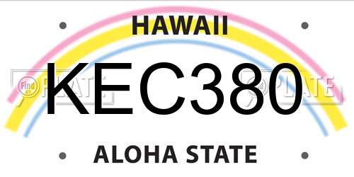 KEC380 Hawaii License Plate