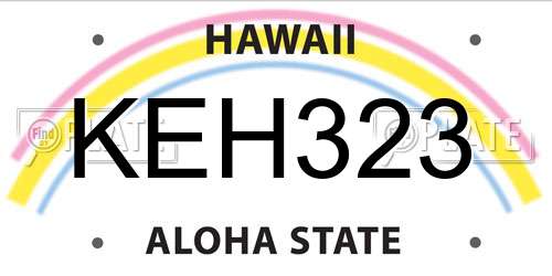 KEH323 Hawaii License Plate