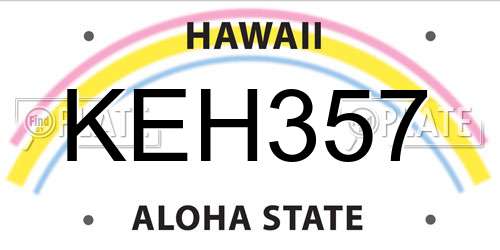 KEH357 Hawaii License Plate