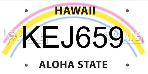 KEJ659 Hawaii License Plate