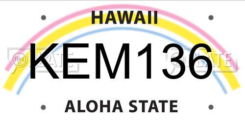 KEM136 Hawaii License Plate