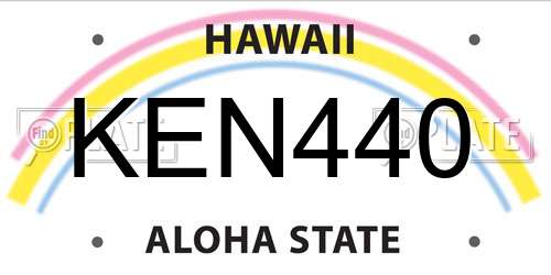 KEN440 Hawaii License Plate