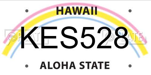 KES528 Hawaii License Plate