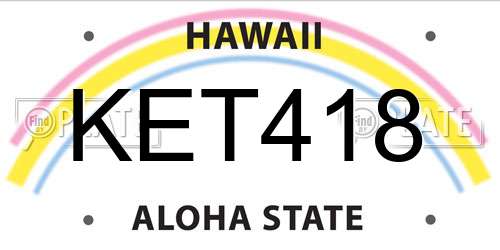 KET418 Hawaii License Plate