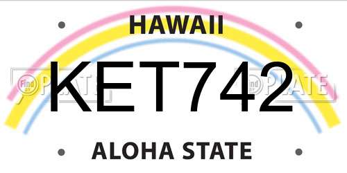 KET742 Hawaii License Plate