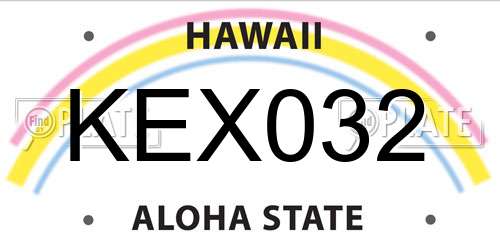 KEX032 Hawaii License Plate