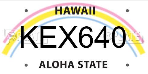 KEX640 Hawaii License Plate