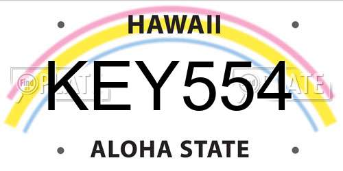 KEY554 Hawaii License Plate