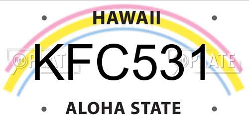 KFC531 Hawaii License Plate