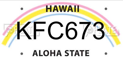 KFC673 Hawaii License Plate
