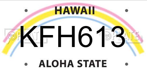 KFH613 Hawaii License Plate