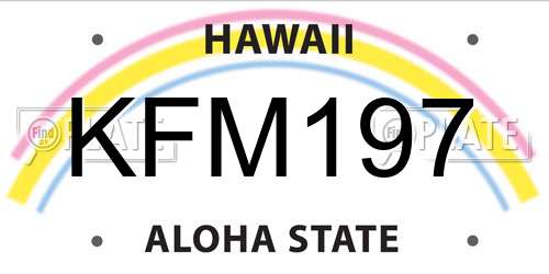 KFM197 Hawaii License Plate