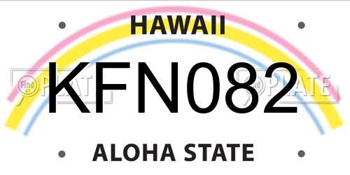 KFN082 Hawaii License Plate