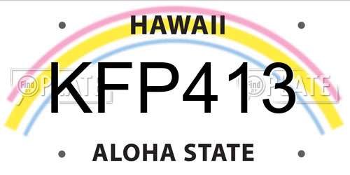 KFP413 Hawaii License Plate
