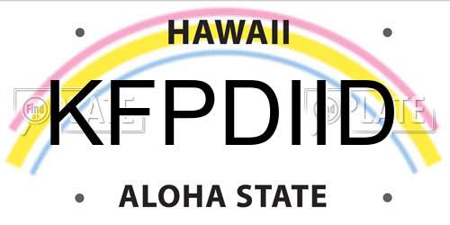 KFPDIID Hawaii License Plate