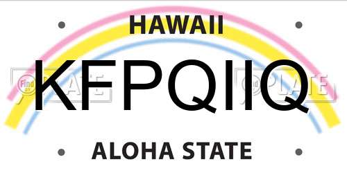 KFPQIIQ Hawaii License Plate