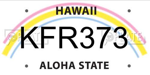 KFR373 Hawaii License Plate
