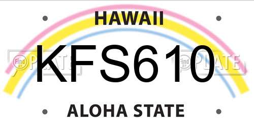 KFS610 Hawaii License Plate