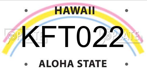 KFT022 Hawaii License Plate