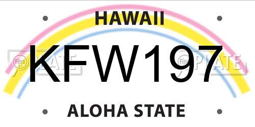 KFW197 Hawaii License Plate