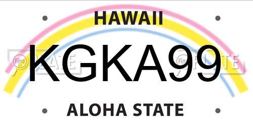 KGKA99 Hawaii License Plate