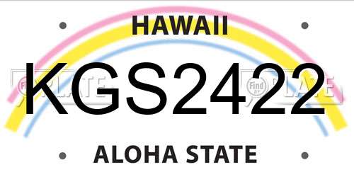 KGS2422 Hawaii License Plate