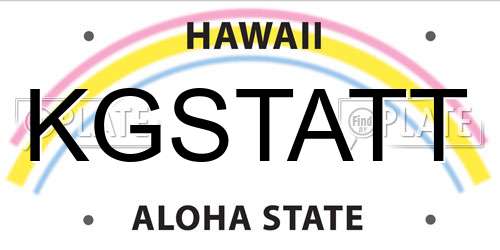 KGSTATT Hawaii License Plate