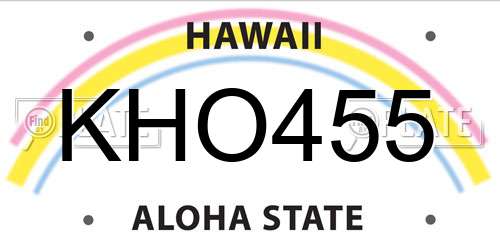 KHO455 Hawaii License Plate