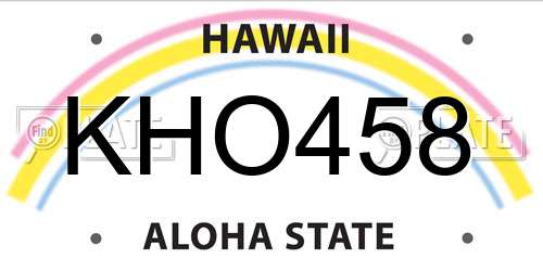 KHO458 Hawaii License Plate