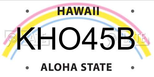 KHO45B Hawaii License Plate