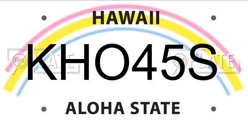 KHO45S Hawaii License Plate