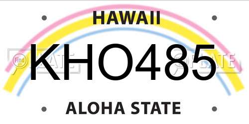 KHO485 Hawaii License Plate