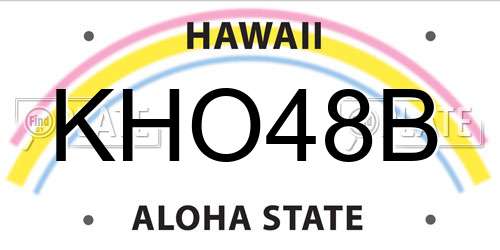 KHO48B Hawaii License Plate