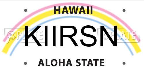KIIRSN Hawaii License Plate
