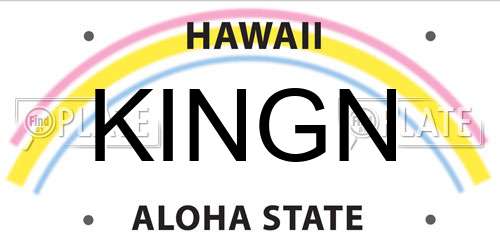 KINGN Hawaii License Plate