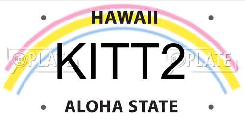 KITT2 Hawaii License Plate
