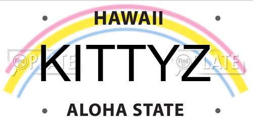 KITTYZ Hawaii License Plate