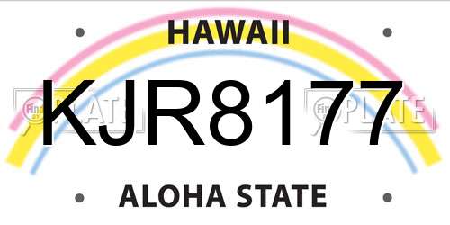 KJR8177 Hawaii License Plate