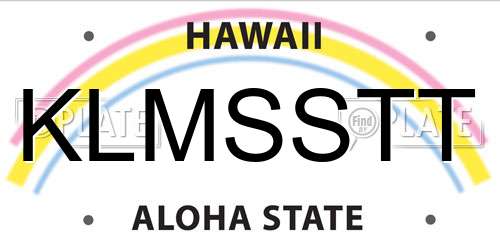 KLMSSTT Hawaii License Plate