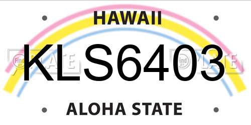 KLS6403 Hawaii License Plate