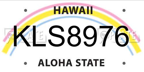 KLS8976 Hawaii License Plate