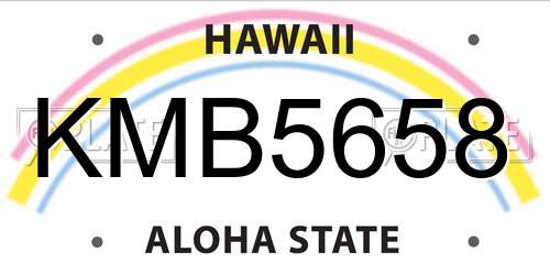 KMB5658 Hawaii License Plate