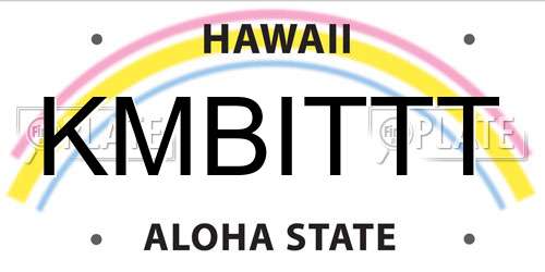 KMBITTT Hawaii License Plate